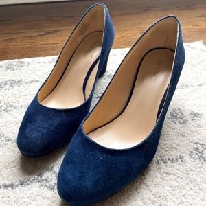 Suede Navy Wedge (2.5in) Nine West Size 7M